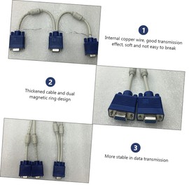 MERRYHAPY 2PCS Vga Video Splitter Converter Out Adapter for Dual Monitor Display Screen Mirroring Cord for Vga Devices for Laptop Use