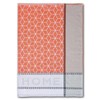 Dyckhoff Tea Towel Set of 3 'Home&Kitchen' Coral 50 x