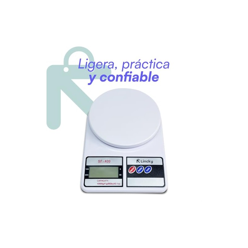 Gramera Electrónica para Cocina, Báscula Precisa 1 g–10 kg Ideal