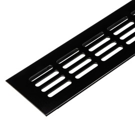 Gedotec Ventilation grille square made of aluminium, 1 piece exhaust grille, matt black, 300 x 60 mm, door grille aluminium for indoor and outdoor use, ventilation grille square for screwing on,