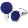 Honey Bear Round Fabric Cotton Velvet Cufflinks For Mens -
