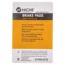 NICHE Brake Pad Set for Suzuki Intruder 800 1400 1500 750 Cavalcade 59100-38820 Front Rear Semi-Metallic 4 Pack