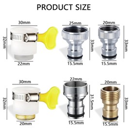 WEZCHUGHAOL Faucet Tap Quick Connector Kit, 4 Washing Machine Connector and 2 Universal Faucet Adapter, Thread Sink Faucet Adapter for Dishwasher, Car Wash, Connecting Garden Hose