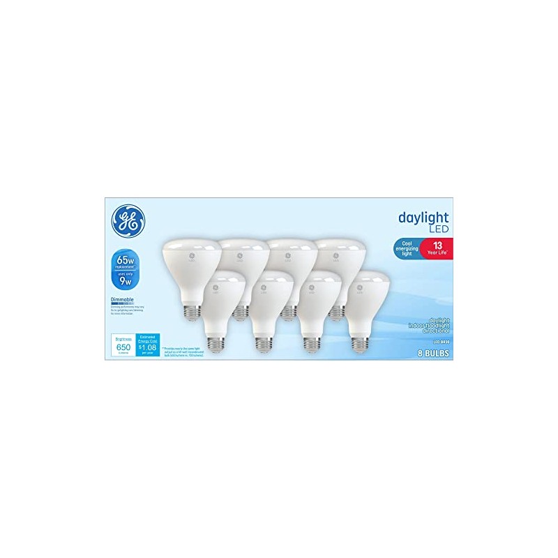 GE Daylight LED Floodlight Bulbs, 9 Watt (65 Watt Equivalent)