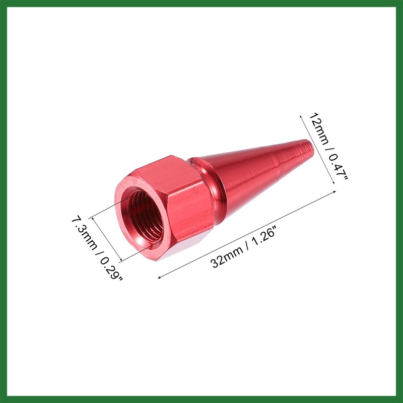 Motoforti 8pcs Red Car Spike Wheel Tyre Tire Valve Air