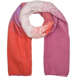 styleBREAKER Ladies Woven Scarf Pixel Colour Gradient Warm Winter Scarf Ombre Multicolor Transitions 01017161, Rose-Orange