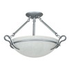 Sunset Lighting F5486-53 Semi Flush Mount with Linen Glass, Satin