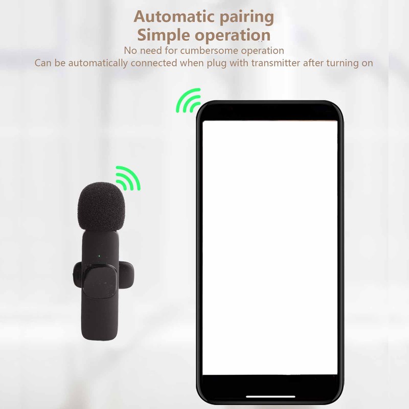 Wireless Lavalier Microphone Mini Plug and Play Live Stream Recording