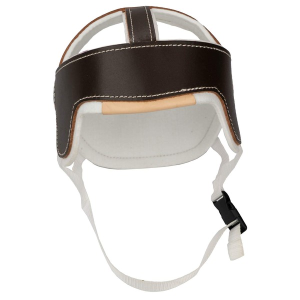 Sammons Preston 82174 Protective Helmet, 23", Leather Headpiece Protects The Head from Bumps & Bruises, Adjustable Chin Strap & White Felt Lining, Keep Vision Unobstructed While Protecting The Head