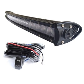 Angel ma LED Light Bar 42 Inch Curved LED Work Lights Combo Off Road Fog Driving Lamp for Van Camper Road Roller Bulldozer Crane Boat Pickup SUV ATV UTV Truck Roof Bumper 4WD 12V Wiring Harness