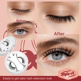Magnetic Eyelashes with Applicator, Higu clace Waterproof Magnetic Eyelash No Glue or Eyeliner Need, Reusable Magnetic Fake lashes Easy to Wear, Magnetic Eyelash Beginner Friendly(STYLE-N)