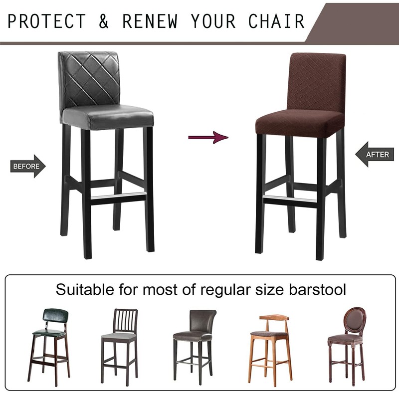 KELUINA Bar Stool Covers, Stretch Removable Washable Slipcover for Short