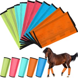 Bulyoou Set of 20 Mesh Fly Boots for Horse Breathable Mesh Horse Boots Protective Horse Leg Wraps Horse Leggings for Preventing Flies and Mosquitoes Bites(Blue, Orange, Pink, Green)