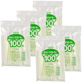Dixie Japan Disposable Plastic Clip Stirrers, 10.5cm, White, 100 Pieces x 5, with Zip-Top Bags, Made in Japan, Commercial Use, KTW105CM