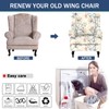 NILUOH Wing Chair Slipcovers 2 Pieces Stretch Spandex Wingback Chair