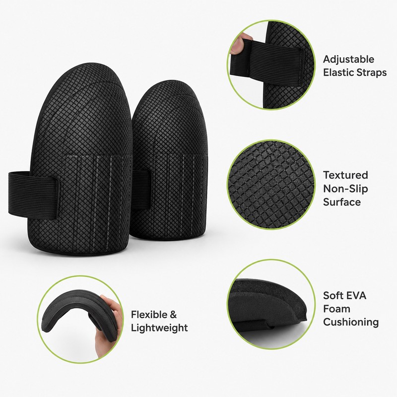 EVA Foam Knee Pads for Gardening & Work – Flexible