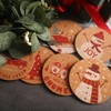 DomeStar 12PCS Christmas Coasters Set, Christmas Cork Coasters 4Inch Cork