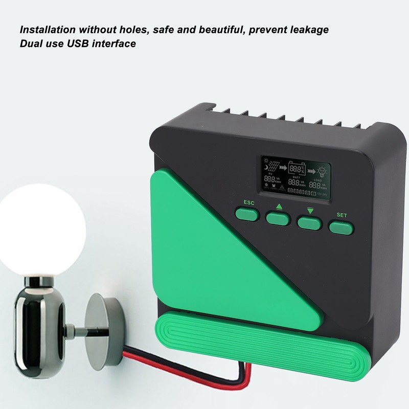 MPPT Solar Charge Controller 12V 24V Intelligent Regulator LCD Display