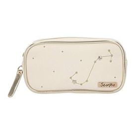 Depesche TOPModel 10861-032 Cosmetic Bag White Decorated with the Constellation Scorpio Scorpio Approx. 19 x 10 x 5.5 cm for Storage of Make-Up and Cosmetics