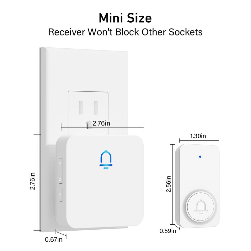 SECRUI Doorbell, Hassle-Free Install Door Bells, Wireless Range up to