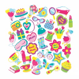 Baker Ross AX818 Children's Mother's Day Stickers - Pack of 200, Perfect for Girls and Boys to Decorate Collages and Cards, Ideal for Schools, Craft Groups or Home