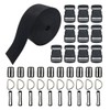 Vtete 2 Inch 10 Yards Black Nylon Heavy Webbing Strap