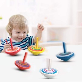WANGZAIZAI 15 Spinning Tops for Children Wooden Shelves as Party Bags for Children's Birthday or Party Favours Small Gifts Gift Bags Birthday Bags Patience Games Treasure Chest (Colour Random)