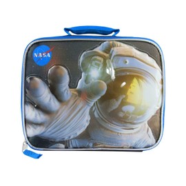 Nasa Lunch Bag for Kids | Childrens Space Astronaut School Zipped Compartment Food Container Box One Size