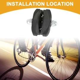 Partuto 1 Pair Universal Bike Brake Pad - Metal Rubber Black Silver Tone