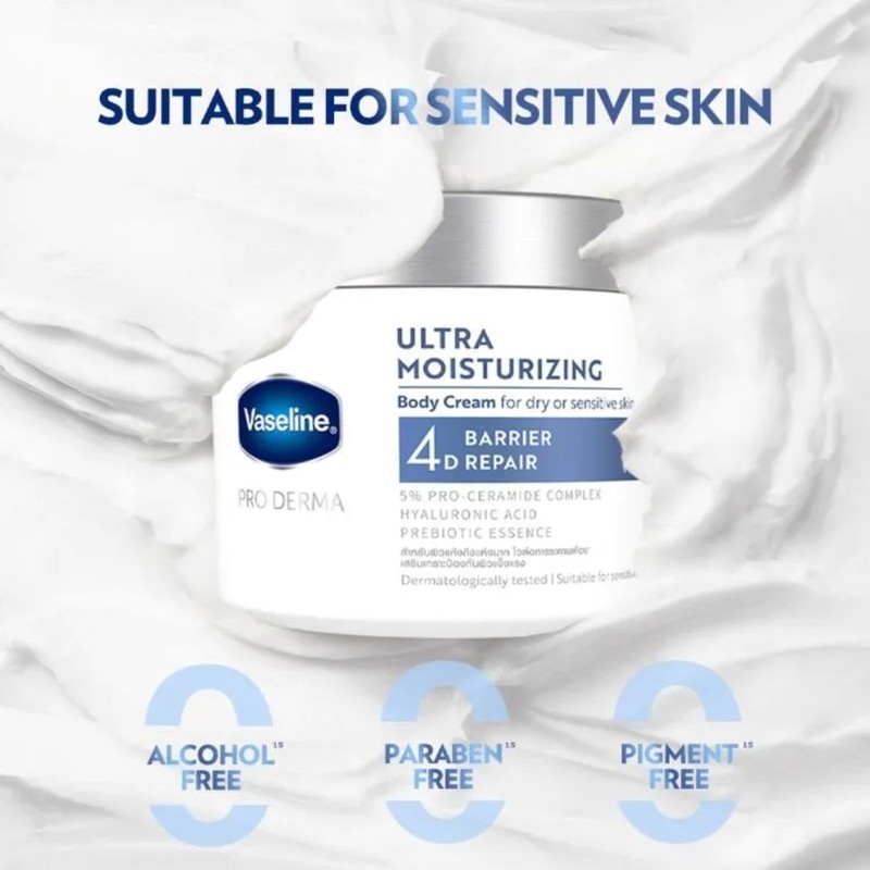 Vaseline Pro Derma 4 Ultra Moisturizing Body Cream 30g, 360g