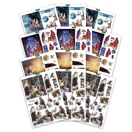 Katy Sue 'Nativity' 3D Die-Cut Decoupage (12-Sheet Pack) for Christmas Card Making - Featuring Images of the 3 Wise Men, Stable, Shepherds, Manger & The Baby Jesus.