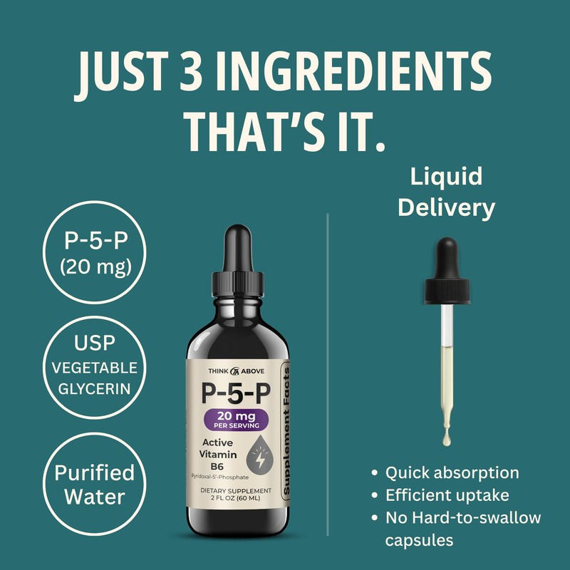 P5P Liquid Drops – Activated Vitamin B6 (Pyridoxal-5-Phosphate) – Fast