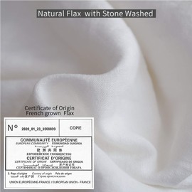 Simple&Opulence 100% Washed Linen Duvet Cover King-3 Pcs Solid Natural Flax Bedding Set(1 Comforter Cover+ 2 Pillowcases)-Farmhouse Comforter Set with Coconut Button Closure-White