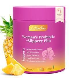 Her Juicy Feminine Probiotics Gummies for Women with Slippery Elm, Prebiotics & Lactobacillus - for pH Balance & Digestive Health, Tropical Pineapple 