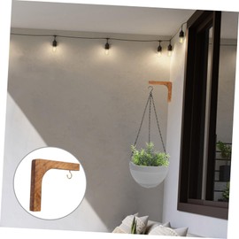 Milisten Flower Pot Stand Ceiling Plant Hangers Brackets for Hanging Plants Wooden Plant Stand Fence Flower Hook for Hanging Plants Bracket Pine Wood Flowerpot Wall Mount