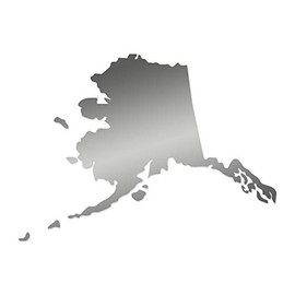 Applicable Pun Alaska State Shape - Vinyl Decal for Outdoor Use on Cars, ATV, Boats, Windows and More - Silver 3 inch