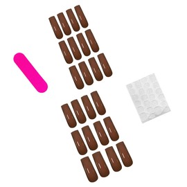 Press on Nails French, Solid Colour Nail Art, Artificial Nails for Women and Girls -24 pcs