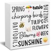 Spring Decor, Spring Quote Wooden Block Sign, Spring Decorations, Spring
