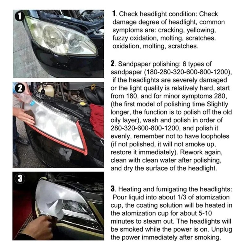 Unbranded 800ml Car Headlight Lens Repair Fluid Chemical Polishing Restoration