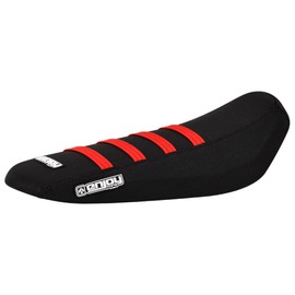 Enjoy Mfg Ribbed Seat Cover - Compatible Fit for Sur Ron Sur-Ron Light Bee MX & X E-Bike #349 (All Black w/Red Ribs)