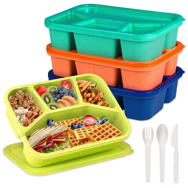 BIEOFFEI 4 Pack Bento Box Lunch Box Container for Adult