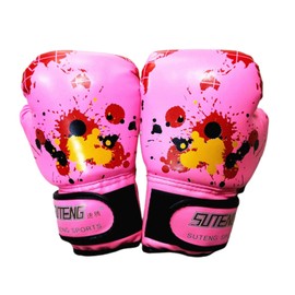 1pair Kids Boxing Gloves, for Children 2-11 Youth Boys Girls Toddler PU Cartoon Sparring Training Boxing Gloves for Kickboxing, Punch Bag, Focus Pads(Pink)