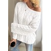 Cicy Bell Womens Oversized Cable Knit Sweaters Long Sleeve Crewneck