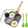 MyLifeUNIT Egg Pan, 4-Cup Egg Frying Pan with Lid, Nonstick