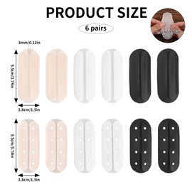 Mikovivi 6 Pairs Bra Strap Cushion, Silicone Bra Shoulder Pads Anti-Slip Bras Straps Holder Accessories for Women (Black, White, Light Skin Color)