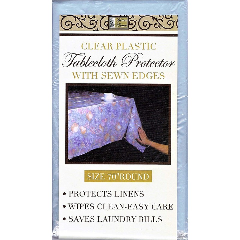 Better Home Clear Decorative Tablecloth Cover and Furniture Protector, Multi