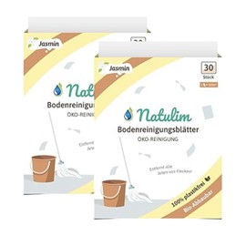 Natulim - Bodenreiniger Blätter (30 Reinigungen) - Nachhaltiger Bodenreiniger, biologisch abbaubar, nachhaltig, Plastikfrei, Vegan und Cruelty Free - Für alle Boden geeignet - 2er-Pack, Jasmin