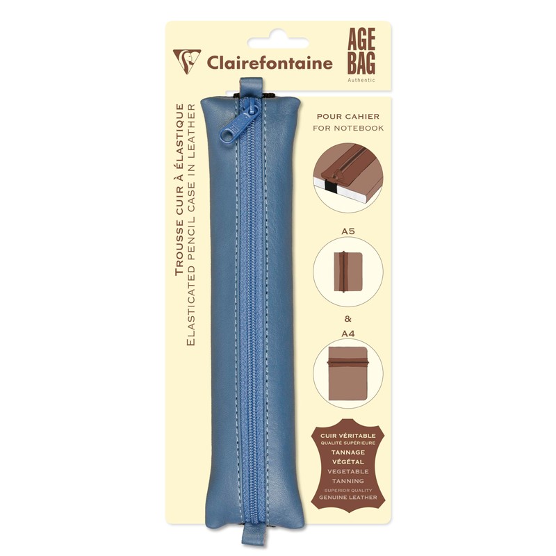 Clairefontaine 77039C Age Bag Flat Leather Pencil Case Ideal for