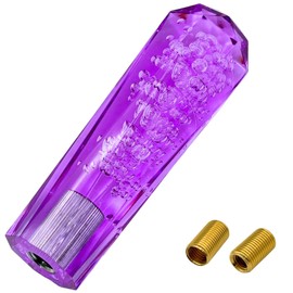 MARUHADO Crystal Shift Knob Octagon Universal Truck Shift Lever with Conversion Adapter M8 M10 M12 P1.25 MT Purple 15cm