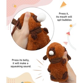 LeYoHa Capybara Plush Toy Birthday Gift - Stuffed Animals Capybara Pendant Figure Cute Stylish Backpack Keychain Toy, Gift for Kids Girls Boys 5 Inch